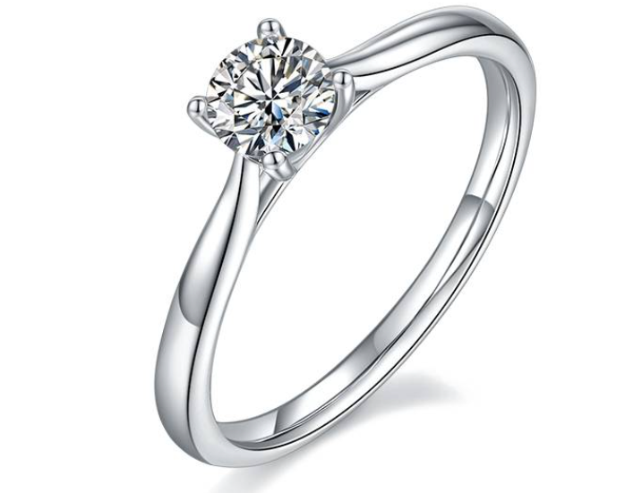 经典系列 0.5ct 莫桑钻 S925银 扭臂雪花戒指 M02C
