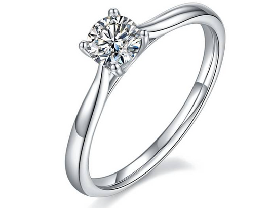 经典系列 0.5ct 莫桑钻 S925银 扭臂雪花戒指 M02C