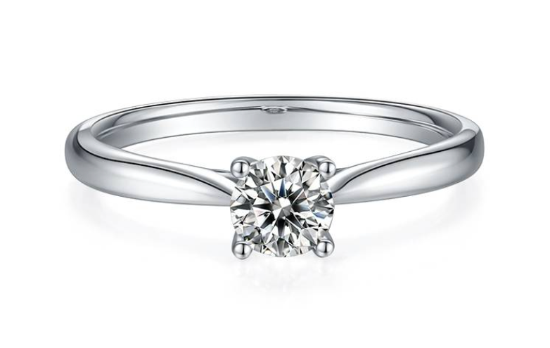经典系列 0.5ct 莫桑钻 S925银 扭臂雪花戒指 M02C