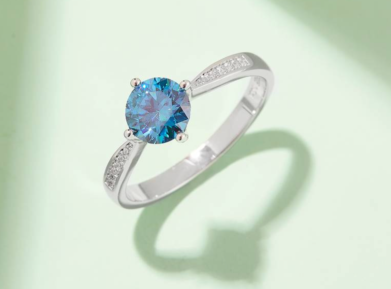 经典系列 1.0ct 莫桑钻 S925银 戒指 M02B (粉色/黄色莫/蓝色)