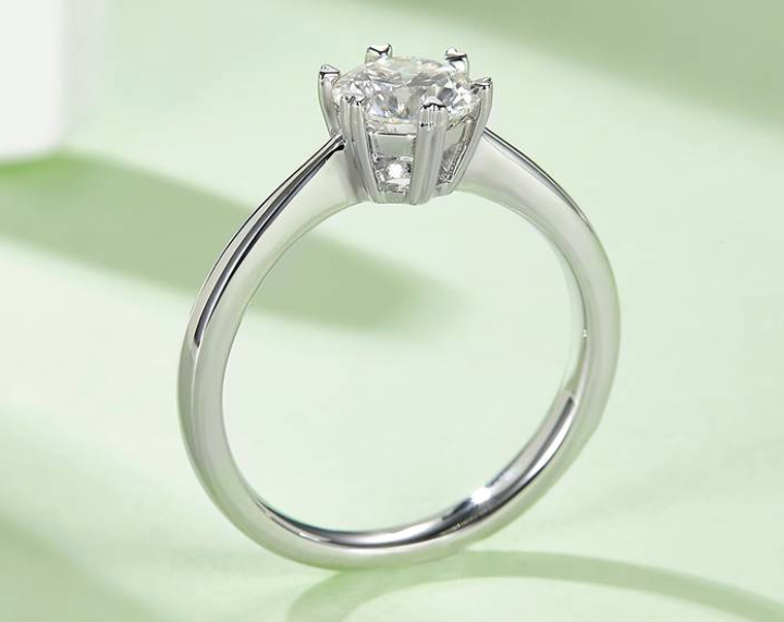 经典系列 1.0ct 莫桑钻 S925银 直臂微镶六爪 M03B