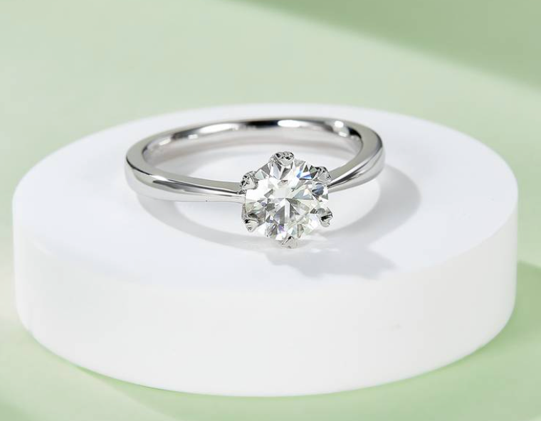 经典系列 1.0ct 莫桑钻 S925银 直臂微镶六爪 M03B