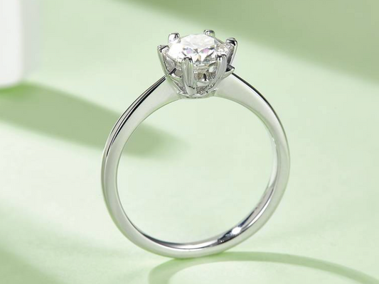 经典系列 0.5ct 莫桑钻 S925银 戒指 M01C
