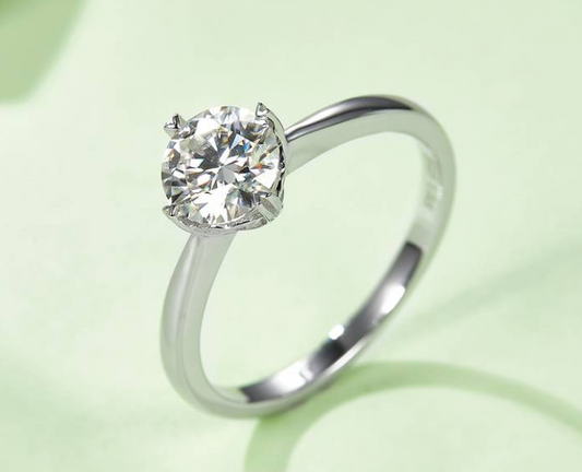 经典系列 1.0ct 莫桑钻 S925银 直臂经典四爪 M02A