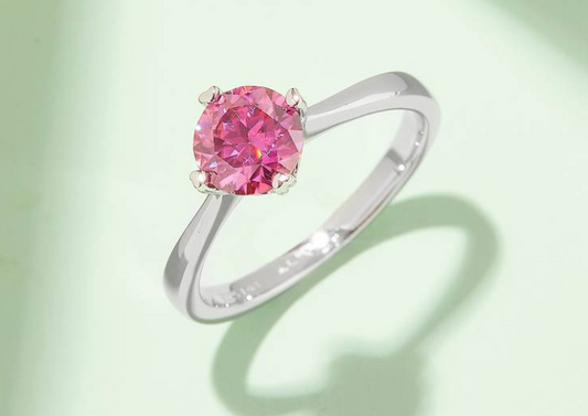 经典系列 1.0ct 莫桑钻 S925银 戒指 M02A (粉色/黄色莫/蓝色)