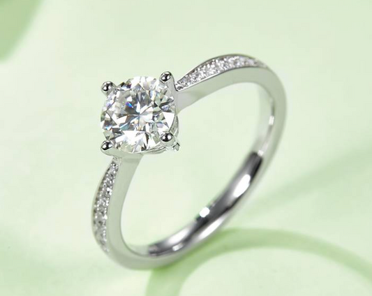 经典系列 1.0ct 莫桑钻 S925银 直臂微镶四爪 M02B