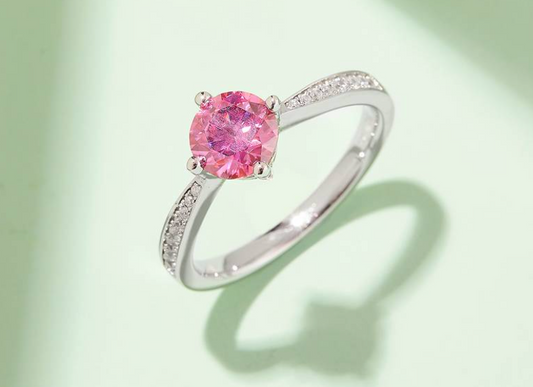 经典系列 1.0ct 莫桑钻 S925银 戒指 M02B (粉色/黄色莫/蓝色)