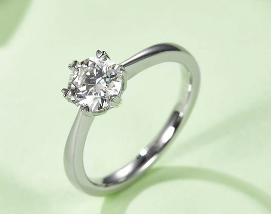 经典系列 1.0ct 莫桑钻 S925银 直臂微镶六爪 M03B